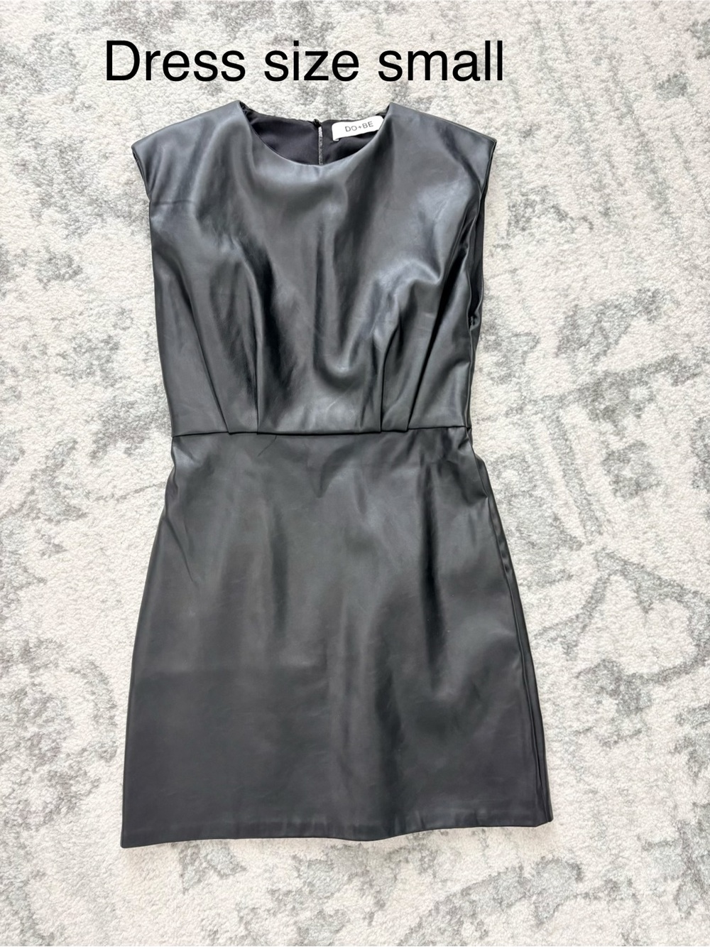 Do+BE Black Faux Leather Sleeveless Mini Dress size Small